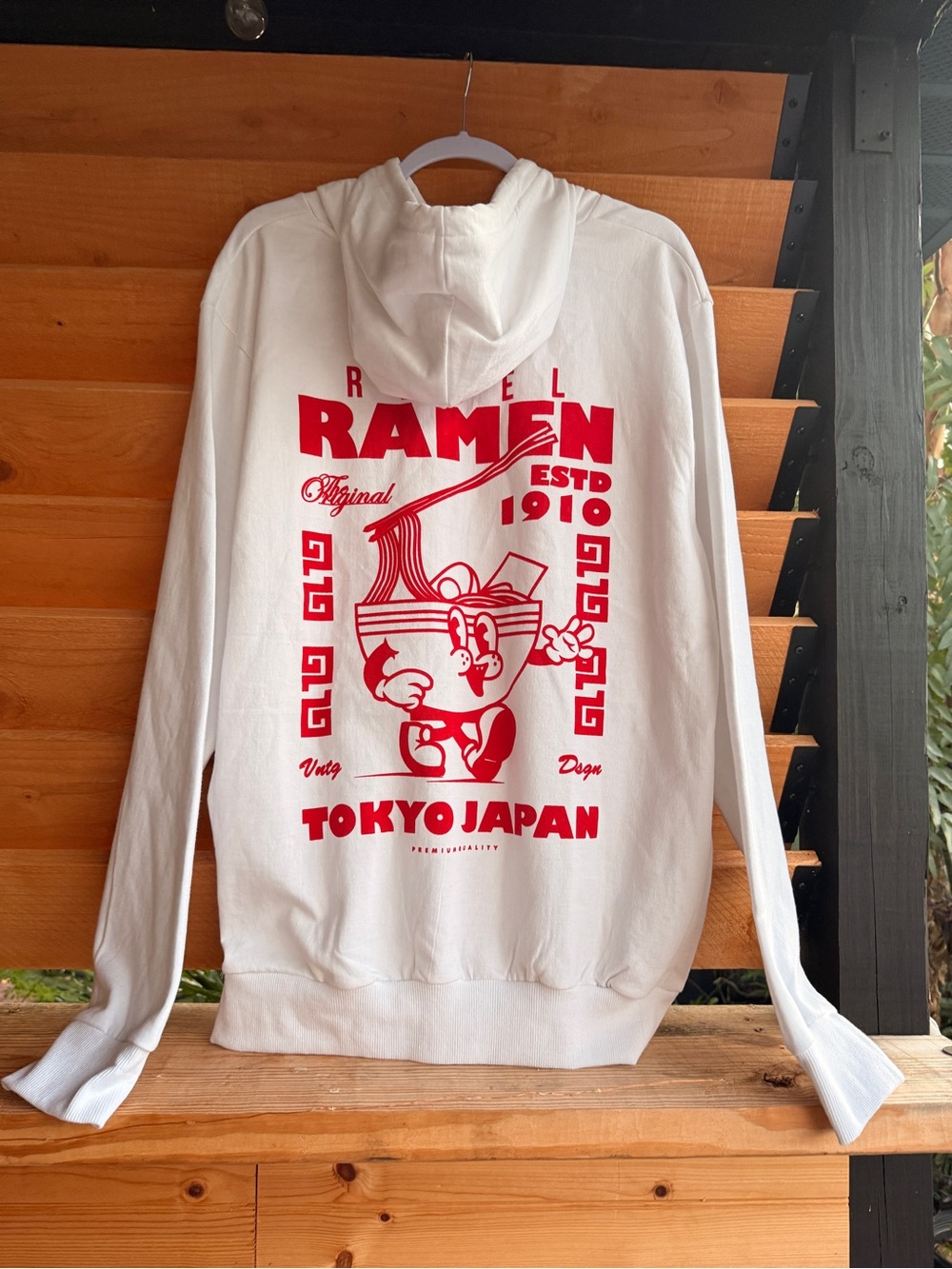 Rebel vengeance Y2K Tokyo/Japan Ramen streetwear Graph.Hoodie - White/Red XL NWT